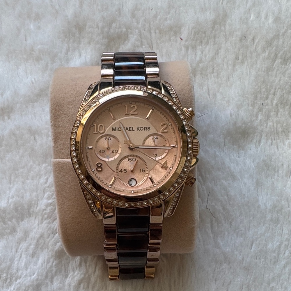 Michael Kors Gold and Brown Women's Watch SIZE SMALL